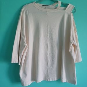 XCVI Off the Shoulder Cutout Mercer Tee